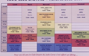 Horaires Saison 2015-2016