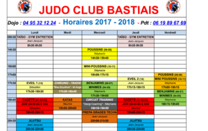 Nouveaux Horaires 2017-2018 :