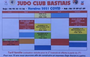 NOUVEAUX HORAIRES ‘COVID’’ :