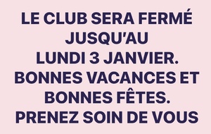 BONNES VACANCES ET BONNES FÊTES :