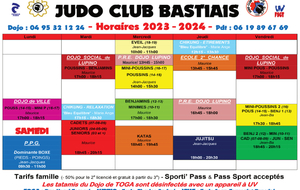 NOS HORAIRES POUR LA SAISON 2023-2024 :