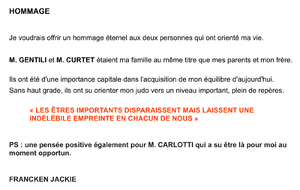 HOMMAGE :
