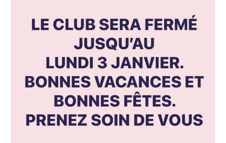 BONNES VACANCES ET BONNES FÊTES :