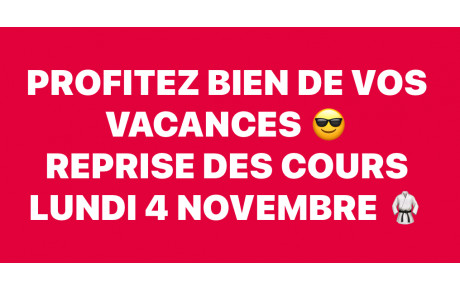 VACANCES DE TOUSSAINT :