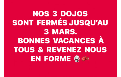 VACANCES D’HIVER :